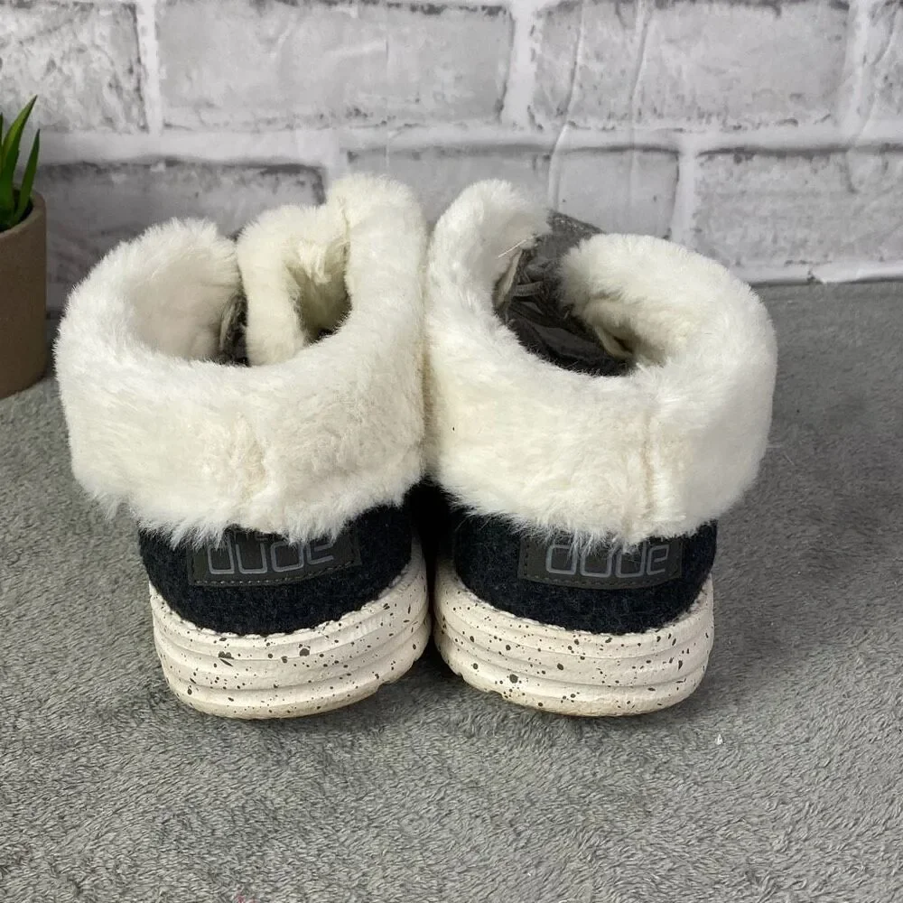 Hey Dude Gray Faux Fur Lined Slip-On Sneakers